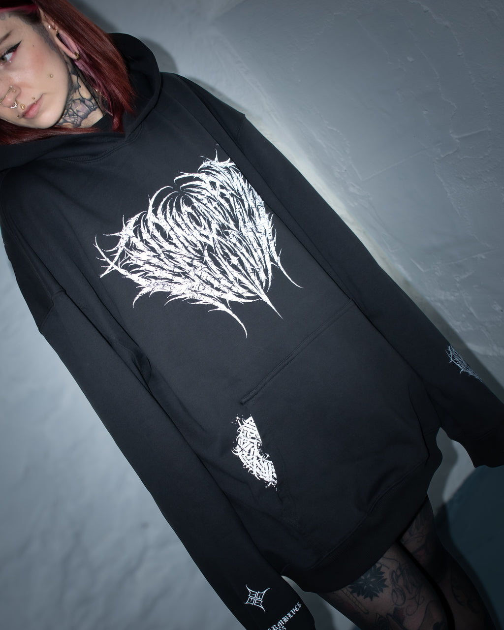 *1of1* Metal logo - Oversized Hoodie Size XL